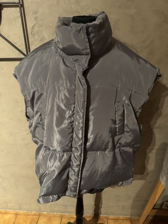 Gilet doudoune sans manches gris, taille L, comme neuf