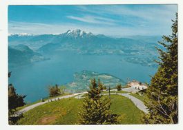 Alte Postkarte 1972, Rigi Känzeli Vierwaldstättersee Pilatus