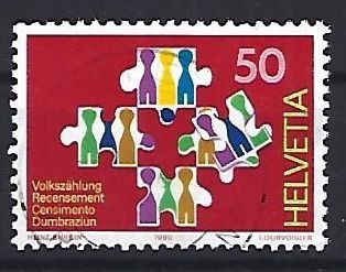 Tutti i francobolli: 1990 - Eidg. Volkszählung – Usato da Schaffhausen venduto da poststamp