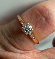 Verlobungsring 750 Rotgold mit Brillanten