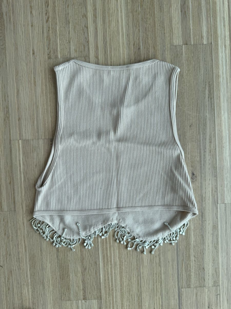 Zara Top: Zara Beige Ribbed Top - Size XS/S – Nuovo (secondo la descrizione) da Zürich venduto da llor.dell