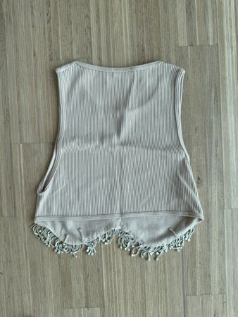 Zara Beige Ribbed Top - Size XS/S