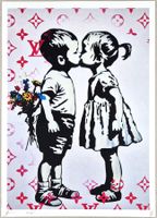 Death NYC Ed Pop Art Druck " Vuitton Banksy Kissing Kids