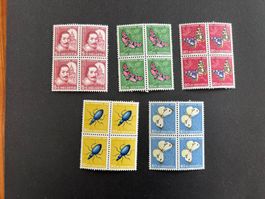 Pro Juventute 1956 Viererblock Satz **  Luxus (4128)