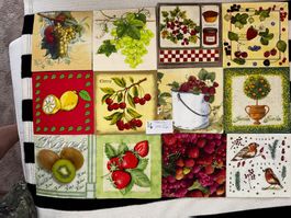 Lot de env 20 serviettes en papier motif fruits variés