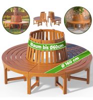 + Casaria Gartenbank Baumbank Eukalyptus FSC® Holz Rund 160