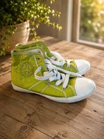 Turnschuhe Damen grün Grösse 38 mit Peace Zeichen