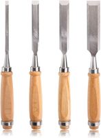 Stech beitel Holzmeissel Set 4tlg Chrom Vanadium Stahl Buche