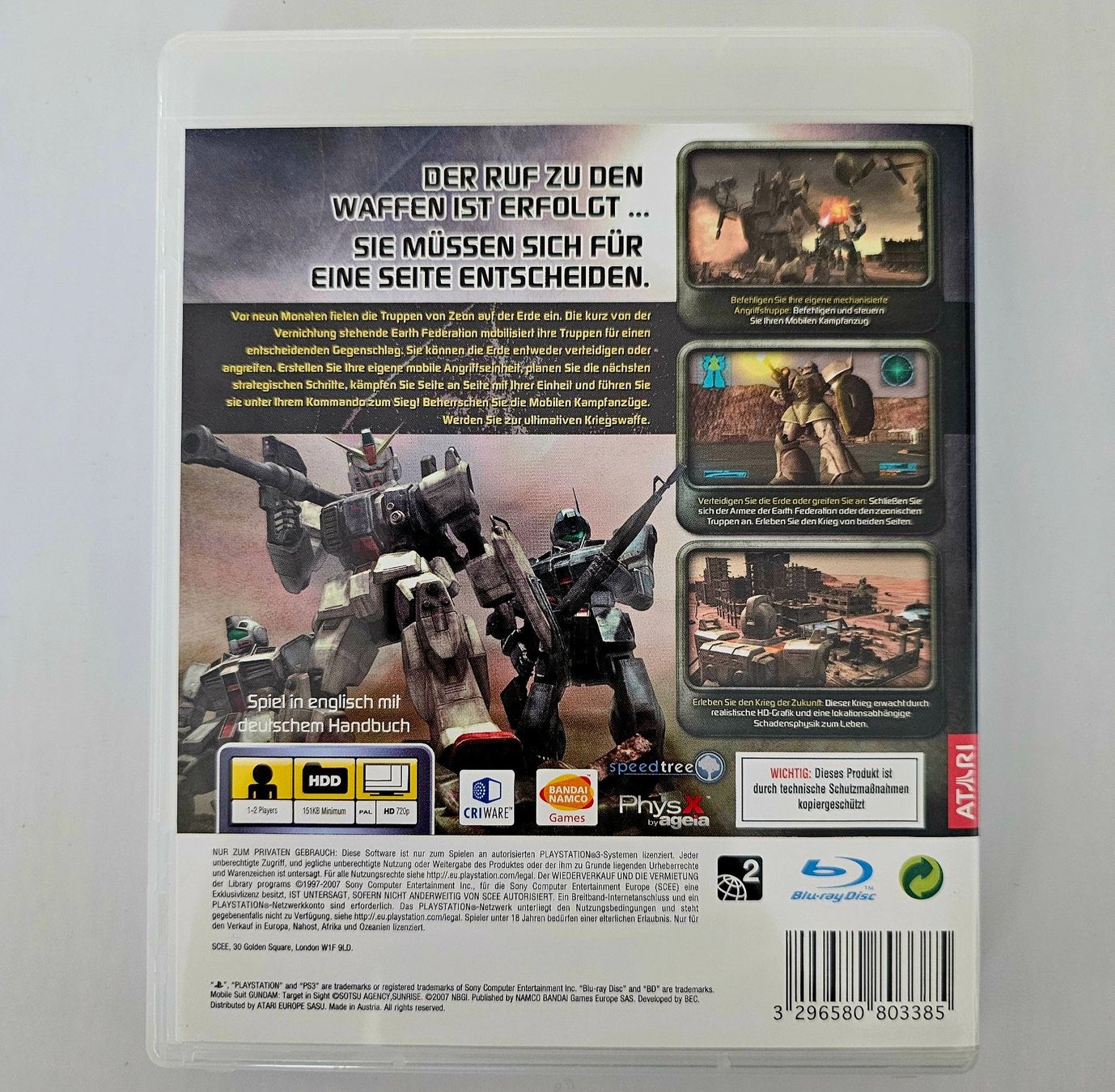 Sony Giochi: Mobile Suit Gundam Target in Sight (PS3) – Usato da Holziken venduto da Miglioregamesnmore 1