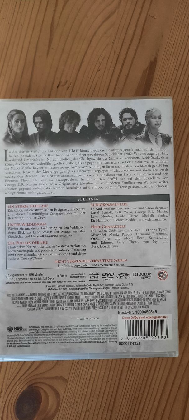 Tous les DVDs: Game of Thrones Staffel 3 DVD – D'occasion à Konolfingen par the_5fqm 1