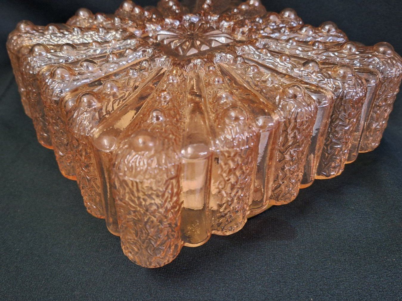 Lampadari & plafoniere: Vintage Deckenlampe Glas Bernsteinfarben  mit Muster ,60erJ. – Usato da Arlesheim venduto da shopradl 2
