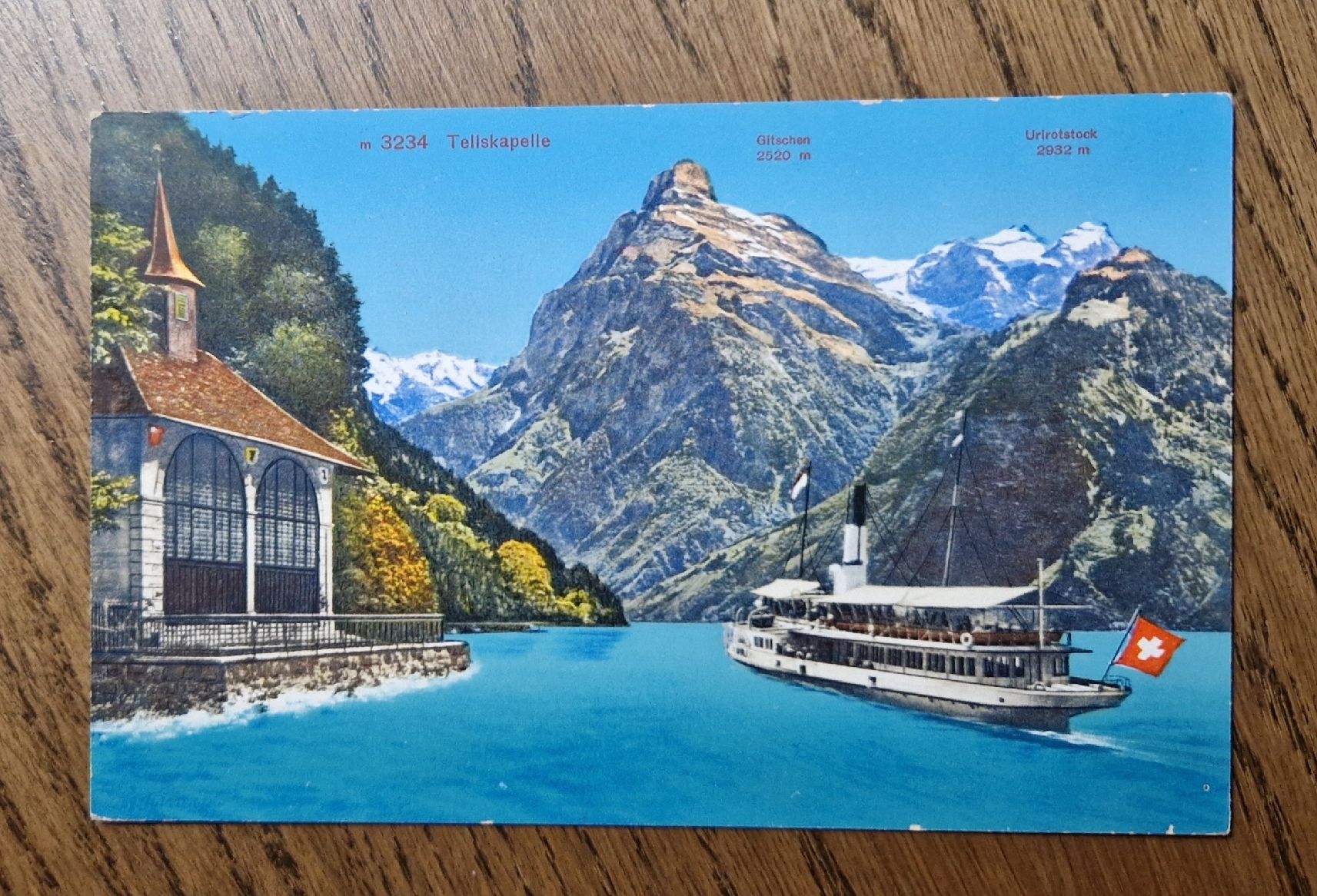 Cartoline postali: Tellskapelle mit Dampfschiff – Usato da Ebikon venduto da Donar50