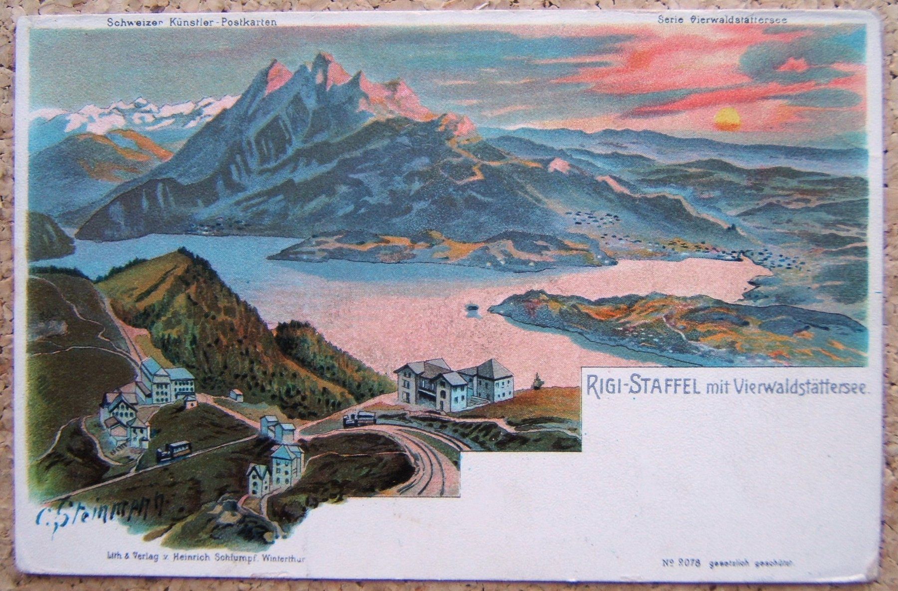 Cartes postales: STEINMANN LITHO RIGI-STAFFEL MIT VIERWALDSTÄTTERSEE – Neuf (Voir description) à Brunnen par Nonne04