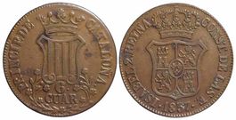 Spanien, 6 Quartos 1837, Katalonien