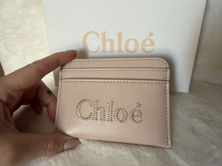 Porte-cartes Chloé élégant en cuir rose poudré, neuf!