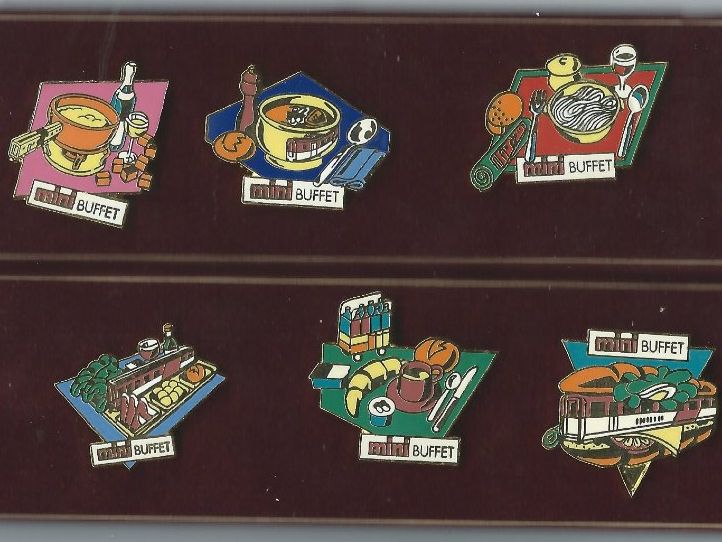 Placchette & Badge: 6 Mini Buffet Pins SBB – Usato da Zürich venduto da t24_de