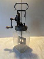 Antiker Butterrührer /Quirl, Glasbehälter, Vintage D.R.G.M.