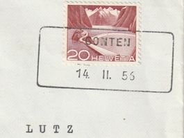 Aushilfsstempel Gonten auf Brief