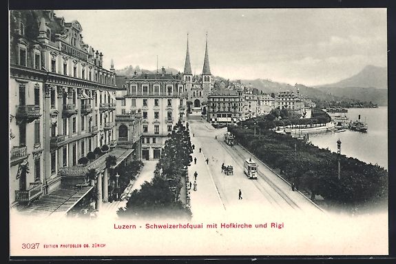 Cartoline postali: Luzern, Schweizerhofquai mit Strassenbah – Usato da Berlin venduto da bartko-reher
