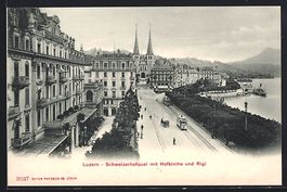 Luzern, Schweizerhofquai mit Strassenbah
