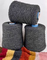 Bouclé Alpaka Konenwolle 8.60fr-100g Strickmaschine Antrazit