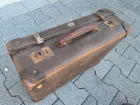 antiker Vulcanfiber Koffer Reise Akten Koffer Vintage