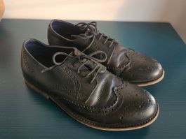 Black Leather Brogue Shoes EU 38