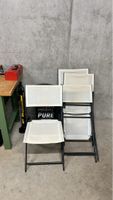 4 Klappstühle Metall weiss Gestell schwarz akzeptabel