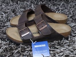 Birkenstock, Arizona, Gr. 41, Leder, habana = braun, NEU