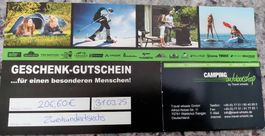 Gutschein für ein  Camping Bedarf