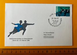 Sonderbrief 1966 Davos Eiskunstlaufen Weltmeisterschaft