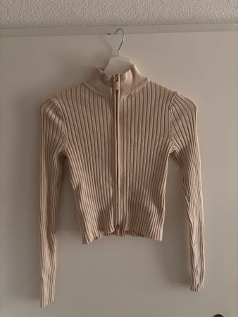 Pullover mit Reissverschluss beige