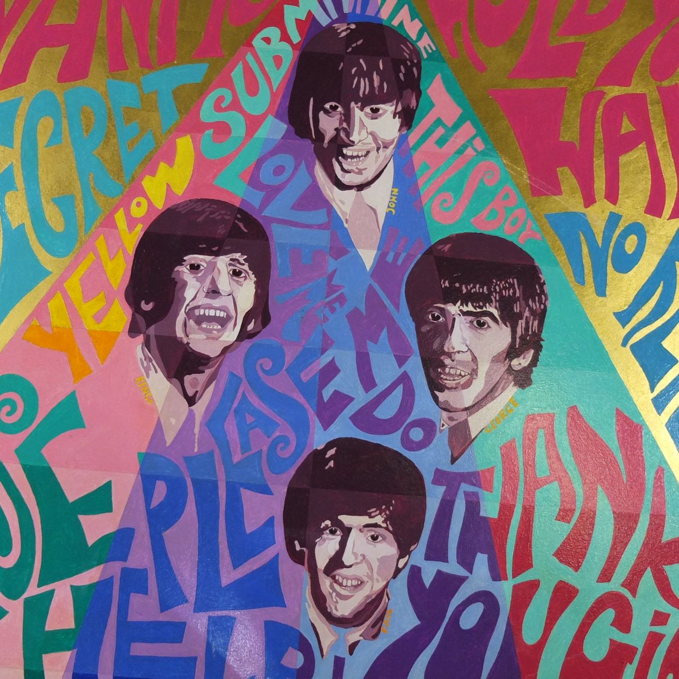Dipinti: Curt Stenvert, Die Beatles, 1987 – Usato da Basel venduto da Brocki-auf-dem-Wolf 3