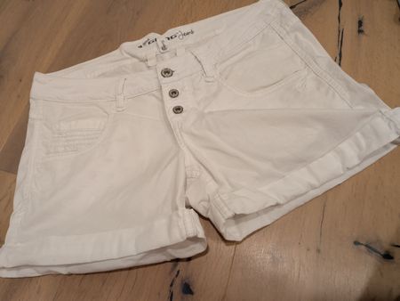 Gang Stoffhose Weiss Gr.28 Sommerliche kurze Hose Damen