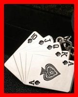 Schlüsselanhänger Poker Royal Flush Raise Fold Straight Quad