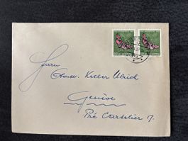 Enveloppe ancienne avec timbres Pro Juventute 1956