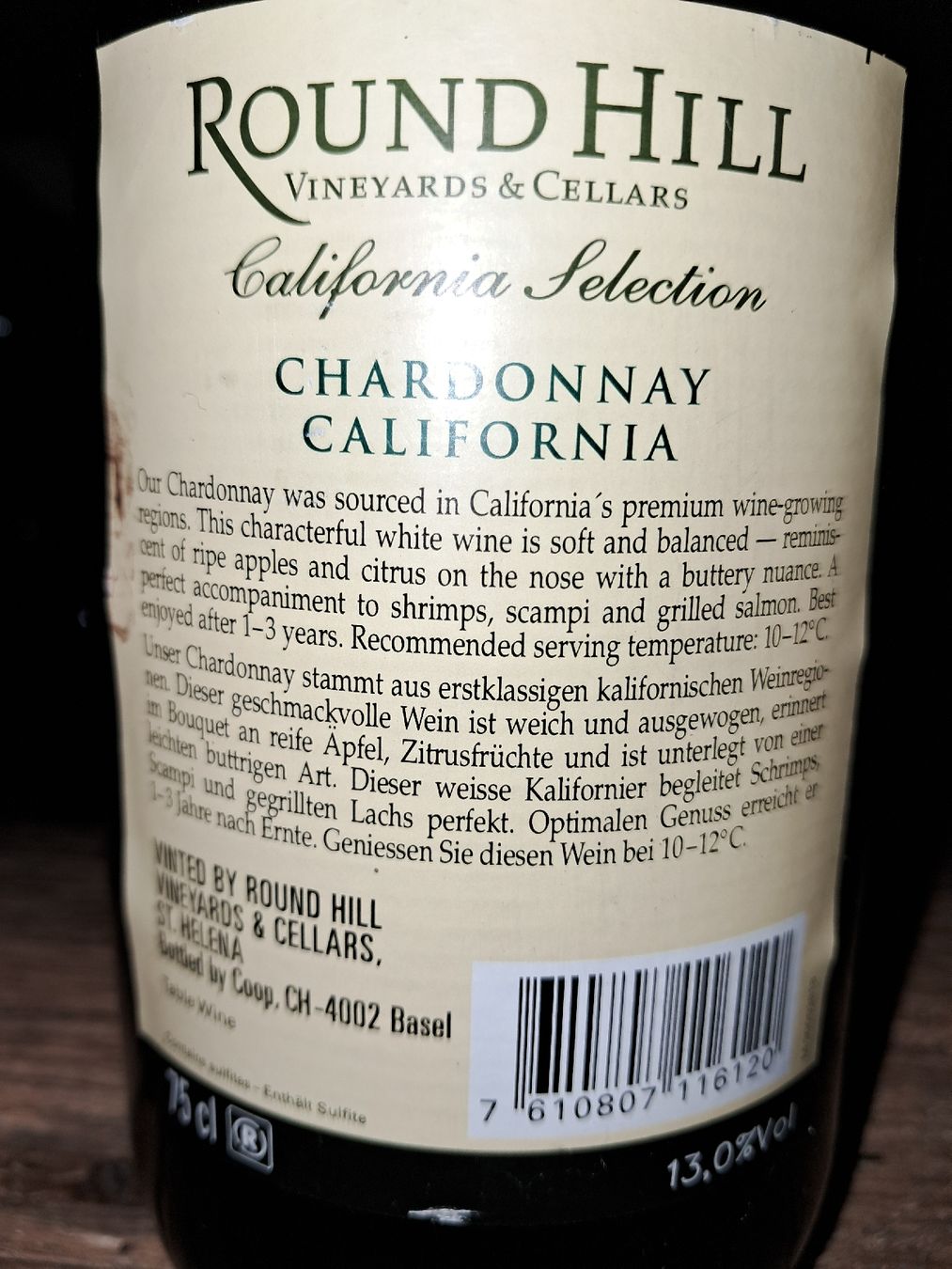 Vino: Round hill selection chardonnay 2012 – Nuovo e nell'imballaggio originale da Le locle venduto da juliensaran 3