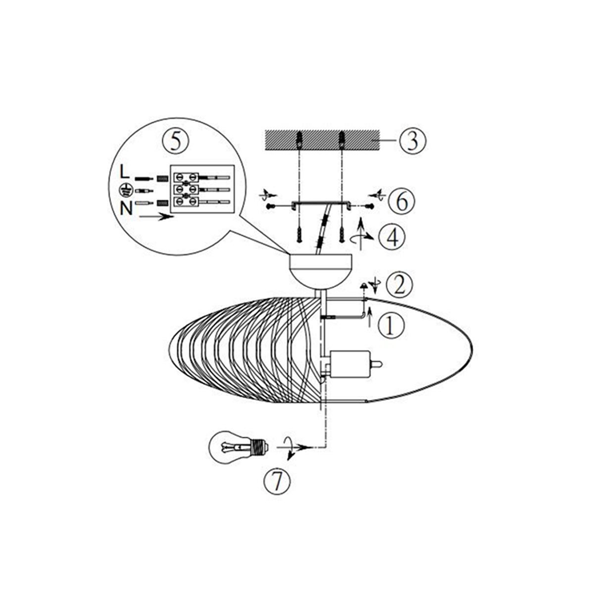 Lampadari & plafoniere: Deckenleuchte, Rund, Sisal, 52 cm Ø – Nuovo (secondo la descrizione) da Kreuzlingen venduto da Smart-Light 3
