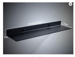 Wall Mounted Floating Metal Shelf, Black, 50cm
