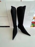 Schwarze Echt-Wildleder Stiefel Gr. 40, Studio Pollini