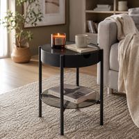 AMBIA HOME BEISTELLTISCH in Metall, Glas 45/45/50 cm NEU