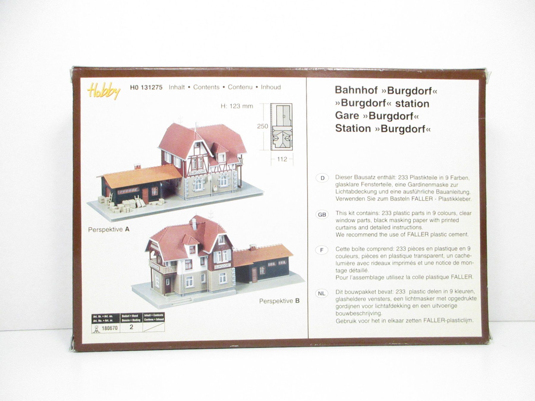 Faller Modellini di ferrovie: Faller H0 131275 Bahnhof Burgdorf – Nuovo e nell'imballaggio originale da Olten venduto da Heinrich875 3