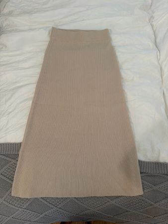 A MAILLE SEZANE Skirt beige size S ribbed knit