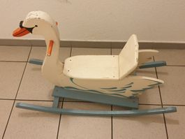 Vintage Wisa Gloria Schaukel-Schwan mit originaler Etikette