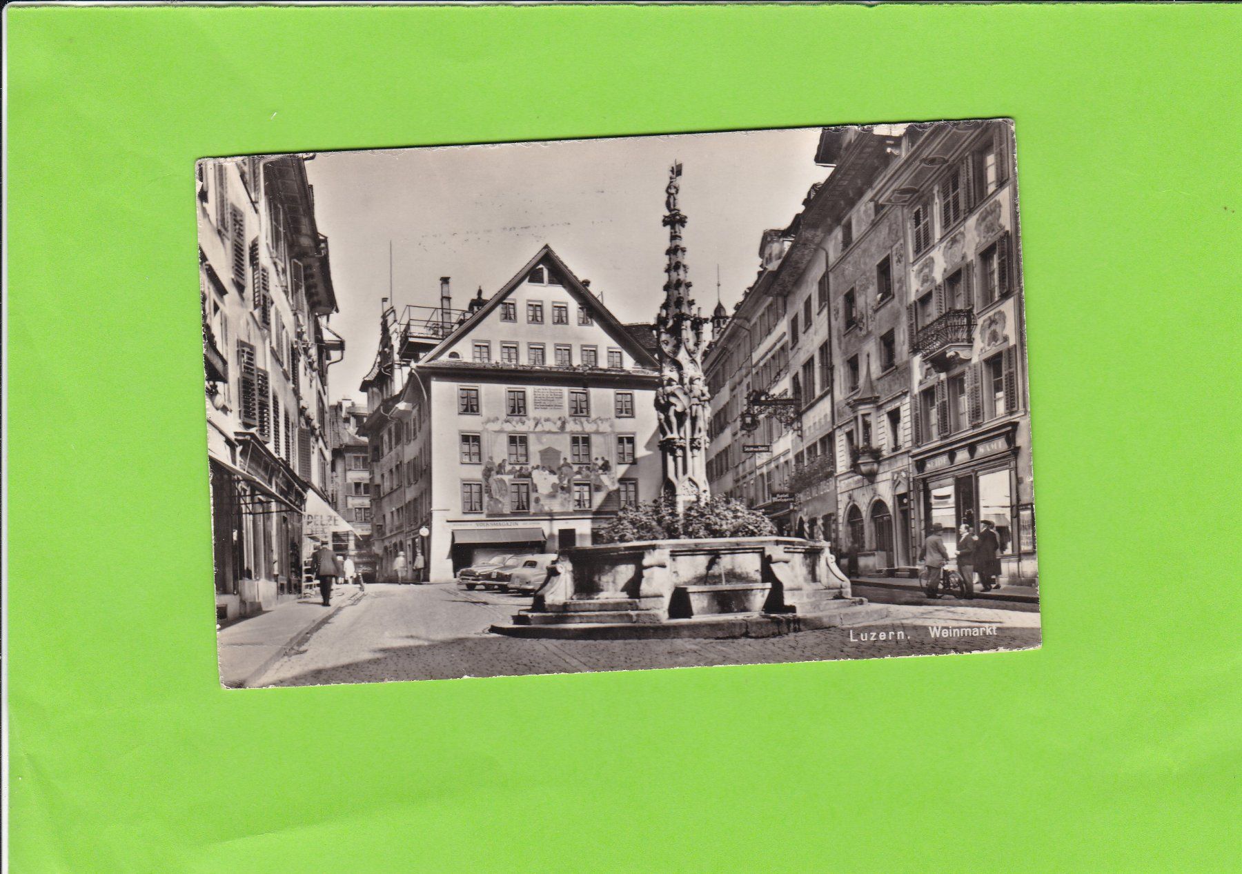 Cartoline postali: Luzern-Weinmarkt-Oldtimer-belebt – Usato da St. Peterzell venduto da neckertal