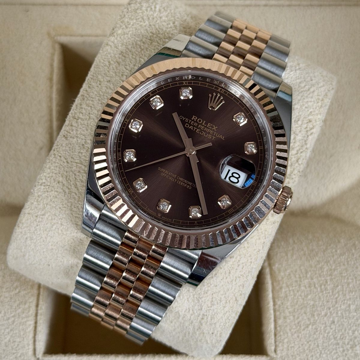 Rolex Orologi: Rolex Datejust 41 Chocolate Diamond 2023 – Usato da Zizers venduto da Taktgeber