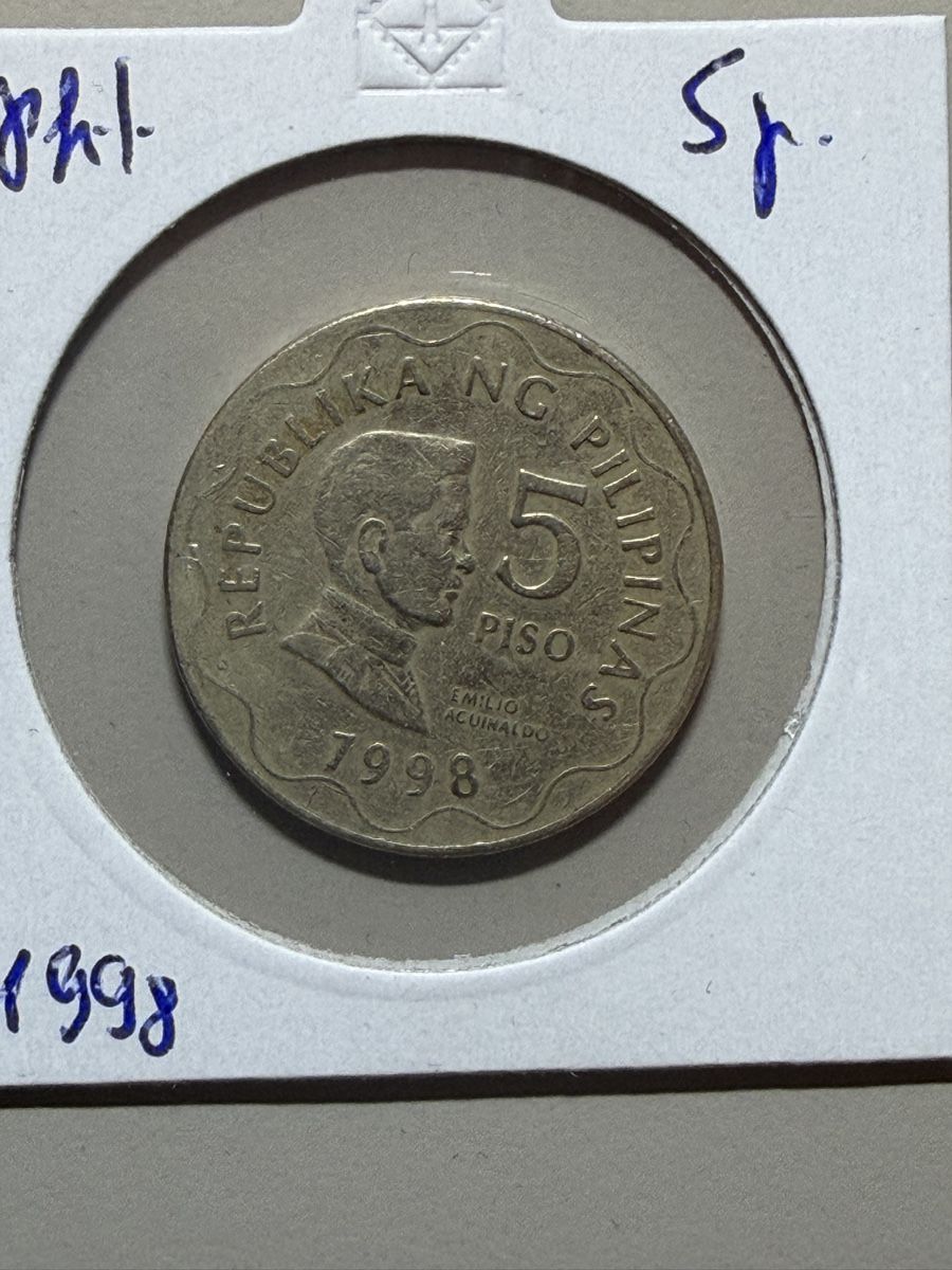 Toutes les monnaies: Philippines - 5 piso - 1998 – D'occasion à Payerne par Mike1682