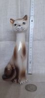 Vintage Porzellan Katze, Siam Look, Deko, 20 cm hoch