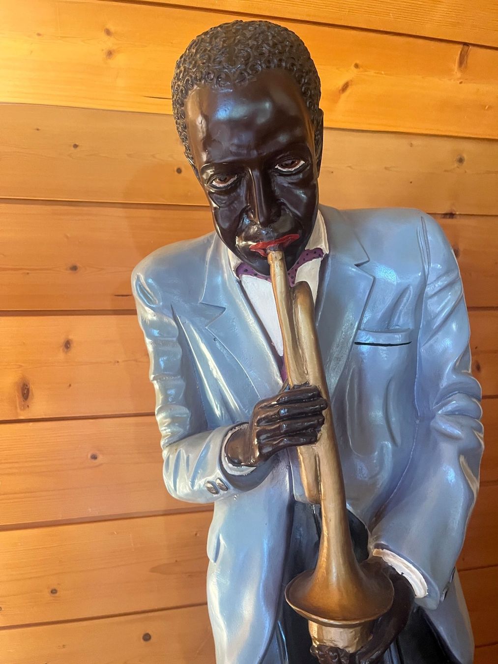 Statuette: Kunstharzfigur Trompeter Jazzfigur ca. 1 m hoch – Usato da Balterswil venduto da AndreaBlume10 1