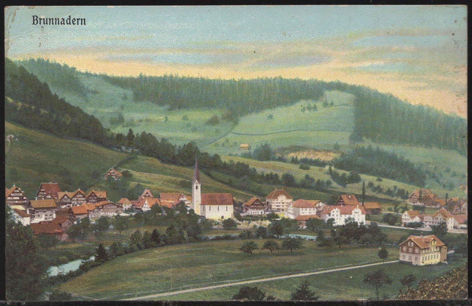Cartoline postali: Brunnadern  Gesamtansicht – Usato da Aarau venduto da kufi44